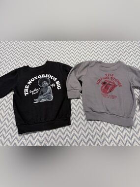 the Rolling Stones Gray Kids Sweatshirt with Red Tongue Logo